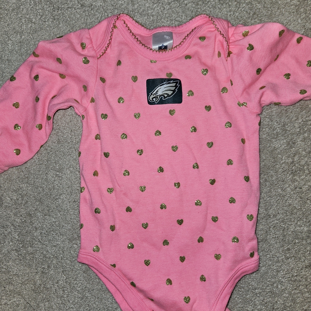NFL Football Philadelphia EAGLES Baby Girl Onesie 6-12 Months